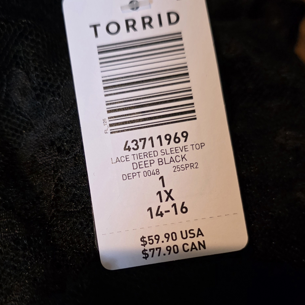Torrid Black Lace Bell Sleeve Blouse - Picture 4 of 4